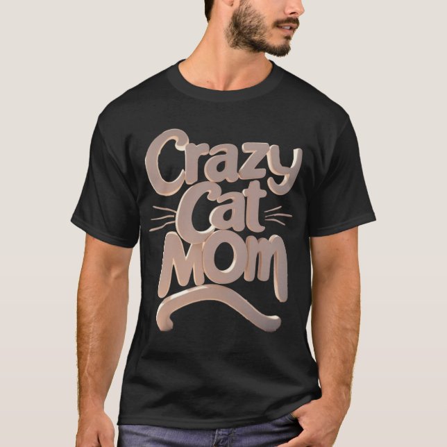 T-shirt Cadeau actif pour maman chat folle (Devant)