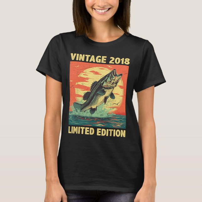 T-shirt Cadeau âgé de 6 ans 2018 Pêcheur Poisson 6e B (Devant)