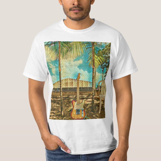 T-shirt cadeau amant guitare rétro (Devant)