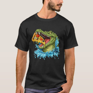 T-shirt Cadeau amateur de pizza Alligator affamé - Reptile