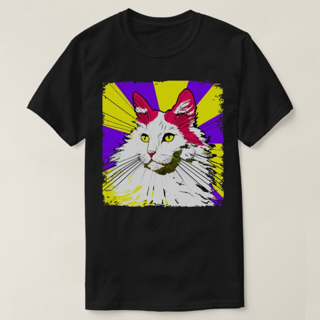 T-shirt Cadeau Amoureux des chats d'art Angora turc 3 (Design devant)