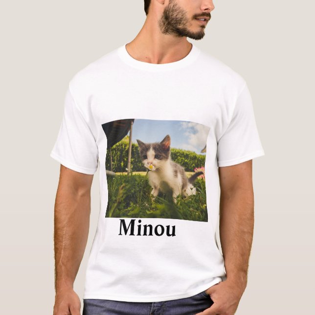 T-shirt Cadeau Amoureux des chats, Photo de chat personnal (Devant)