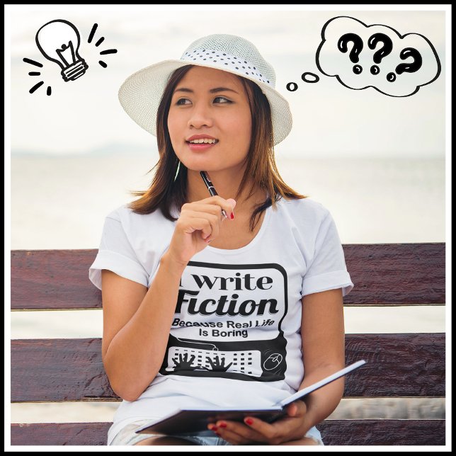 T-shirt Cadeau Amusant Pour Les Écrivains De Fiction, Les  (Fun Gift For Writers! Get the muse warmed up and the creative fluids flowing!)