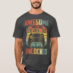 T-shirt Cadeau Anniversaire 12 ans Awesome depuis 2010 Vid