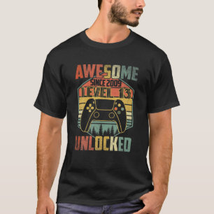 T-shirt Cadeau Anniversaire 13 ans Awesome depuis 2009 Vid