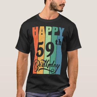 T-shirt Cadeau Anniversaire Rétro pour 59 Ans Joyeux 59e B