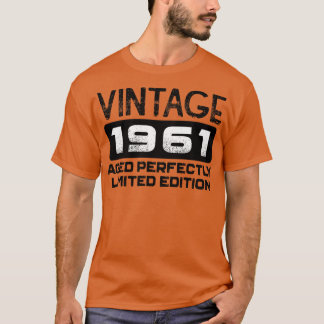 T-shirt Cadeau Anniversaire Vintage 1961 Âgé Parfaitement