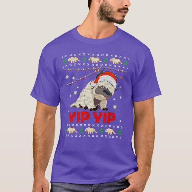 T-shirt Cadeau Appa Sky Bison yip yip Pull de Noël laid (Devant)