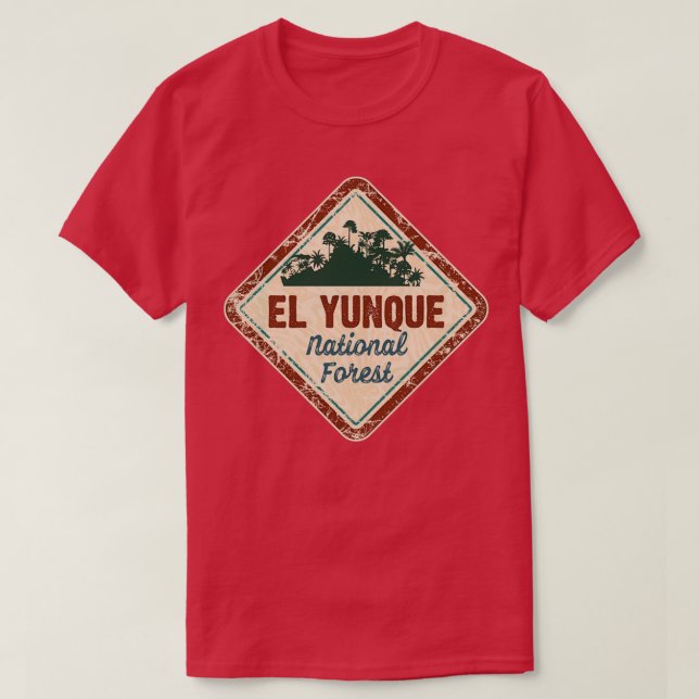 T-shirt Cadeau autocollant de la forêt nationale El Yunque (Design devant)