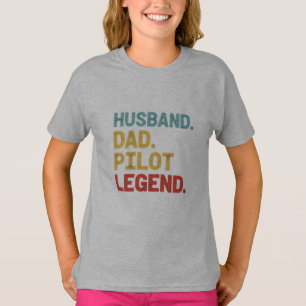 T-Shirt Cadeau Aviation Légende Pilote Papa Marié