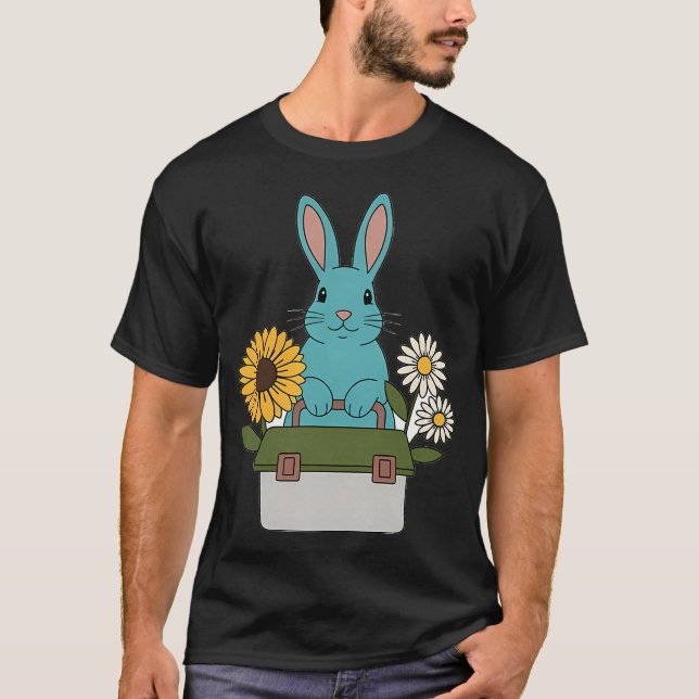T-shirt Cadeau boîte d'articles de pêche de lapin (Devant)