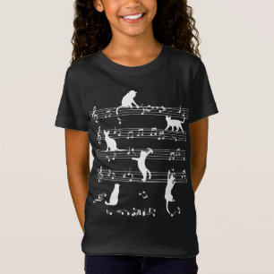 T-Shirt Cadeau Chat Et Musique, Chat Jouer Note Musique