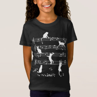 T-Shirt Cadeau Chat Et Musique, Chat Jouer Note Musique