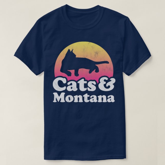 T-shirt Cadeau Chats et Montana pour Hommes Femmes Enfants (Design devant)