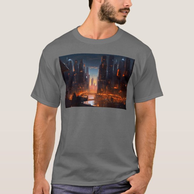 T-shirt Cadeau Chicago Cyber Punk (Devant)