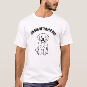 T-shirt cadeau Chien Papa Golden Retriever Mignon