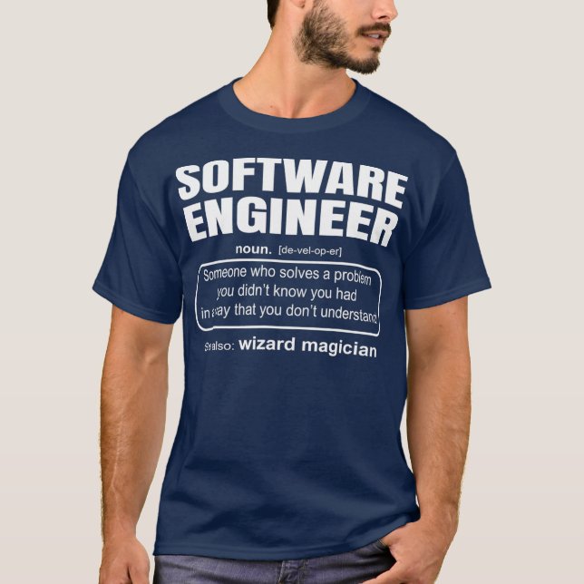T-shirt Cadeau Coder Définition de l'ingénieur logiciel (Devant)