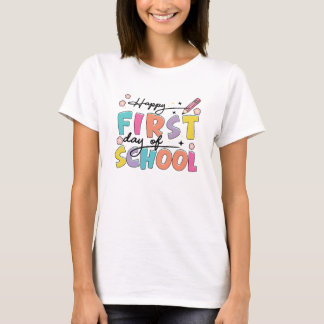 T-shirt Cadeau coloré de rentrée pour le premier jour d'éc