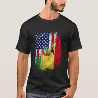 T-shirt Cadeau Cool Vintage Bolivie Et Américain Avec Drap
