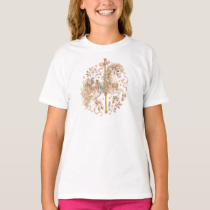 T-shirt Cadeau cottagecore Cheval de carrousel antique