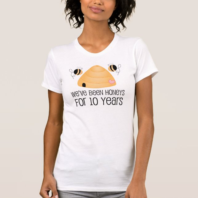 T-shirt Cadeau Couple 10e anniversaire (Devant)
