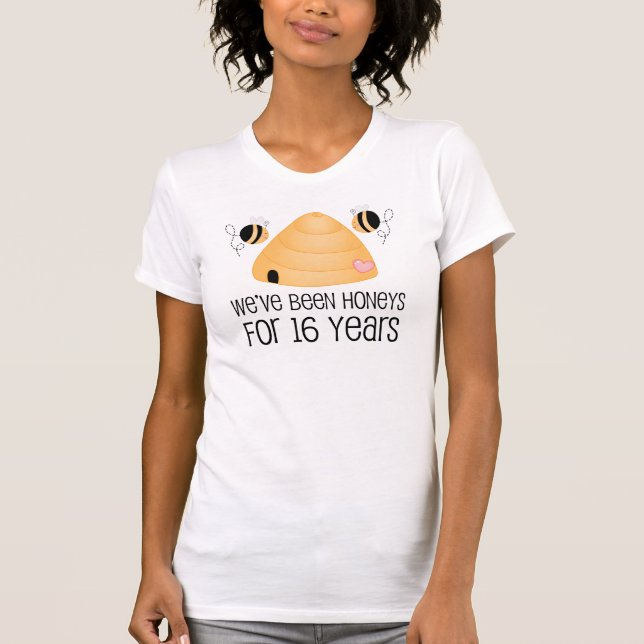 T-shirt Cadeau Couple 16e anniversaire (Devant)