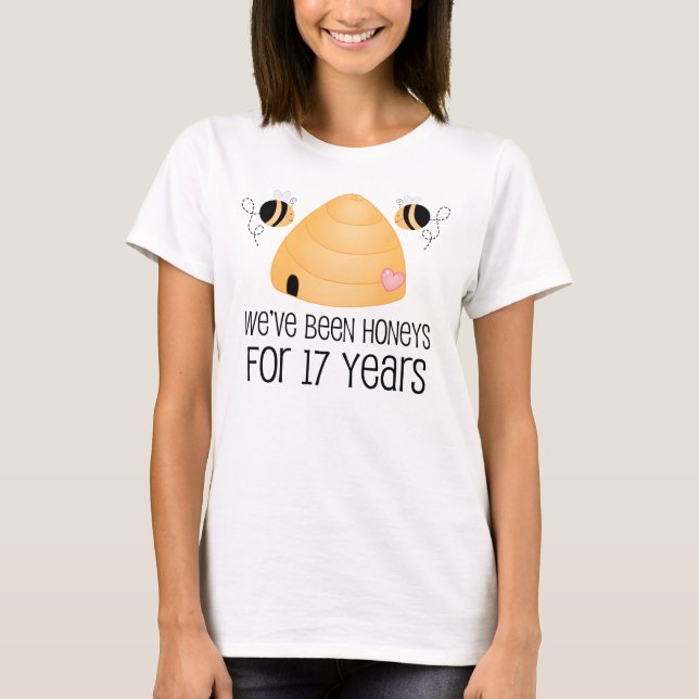 T-shirt Cadeau Couple 17e anniversaire (Devant)