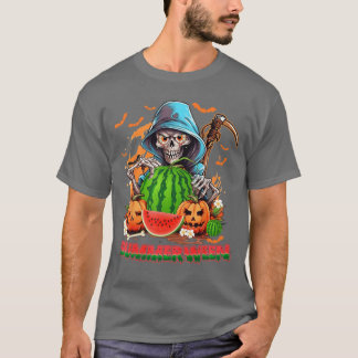 T-shirt Cadeau crâne Pastèque d'été effrayant Summerween P