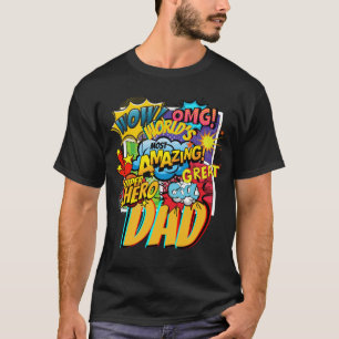 T-shirt Cadeau DAD de marque personnalisée - Comic Superhe