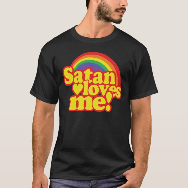 T-shirt Cadeau d'ami Satan m'aime (Devant)