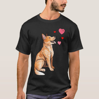 T-shirt Cadeau d'amour de chien avec cœur