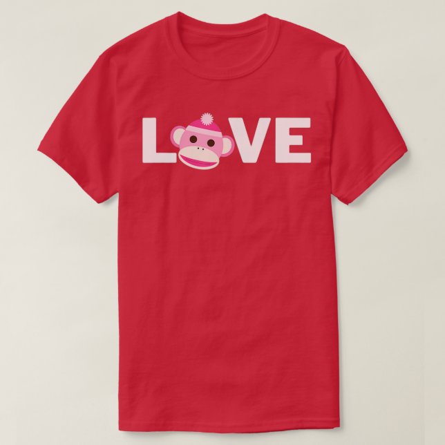 T-shirt Cadeau d'Amour de Singe de Sock pour Ventilateurs  (Design devant)