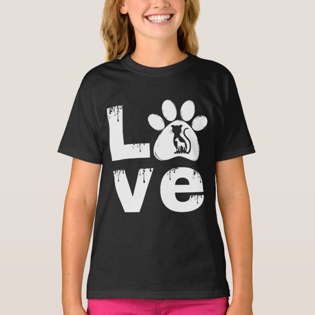 T-SHIRT CADEAU D'ANIMAL DE COMPAGNIE PATTE D'AMOUR (Devant)