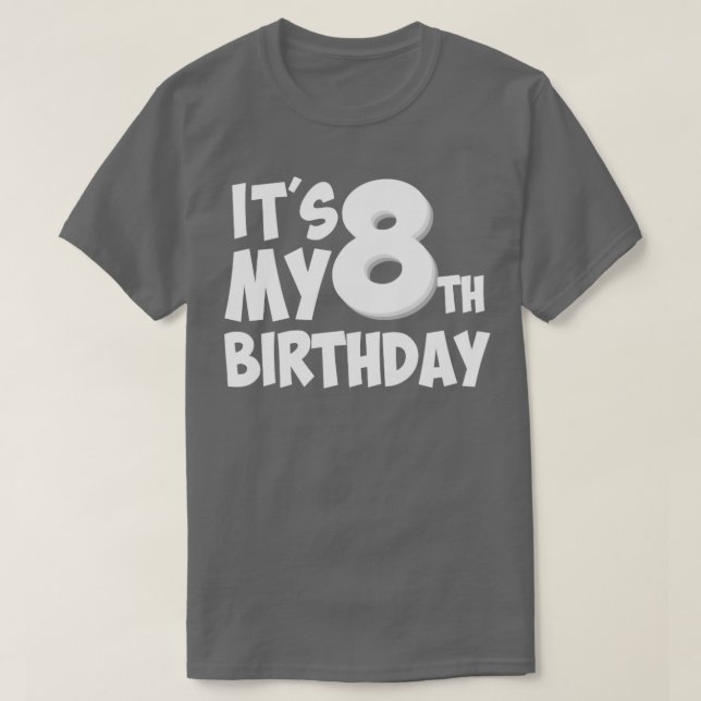 T-shirt cadeau d'anniversaire 8 ans (Design devant)