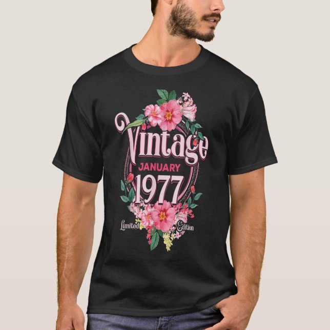 T-shirt Cadeau D'Anniversaire Des Femmes Né En Janvier 197 (Devant)