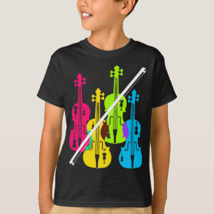 T-shirt Cadeau d'anniversaire multicolore de violons pour