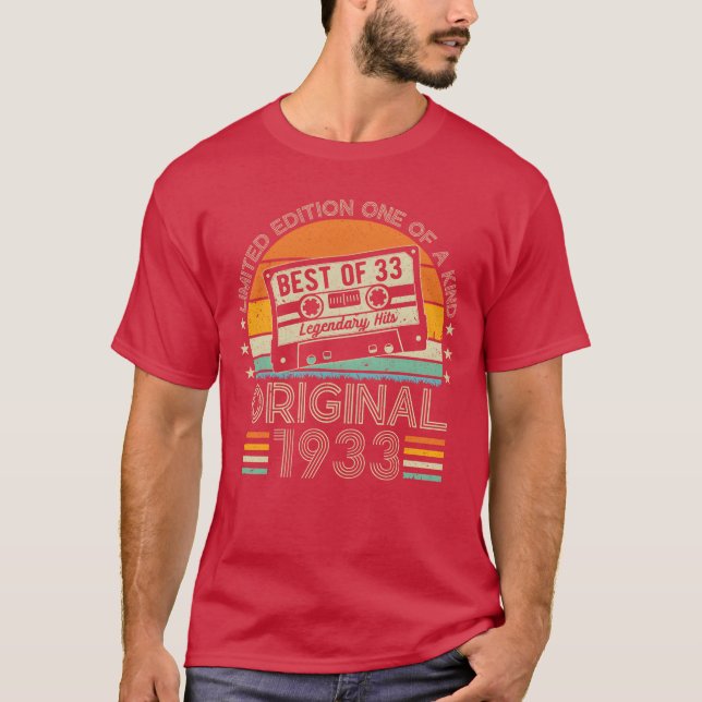 T-shirt Cadeau d'anniversaire vintage 1933 (Devant)