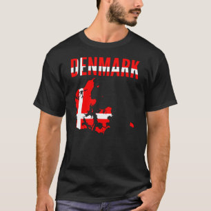 T-shirt Cadeau danois - drapeau de nation de pays de carte