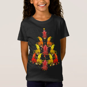 T-Shirt Cadeau d'arbre de Noël de calmar de Noël de chapea