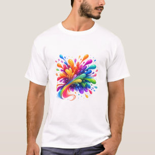 T-Shirt Cadeau d'Art Abstrait Color Splash Color