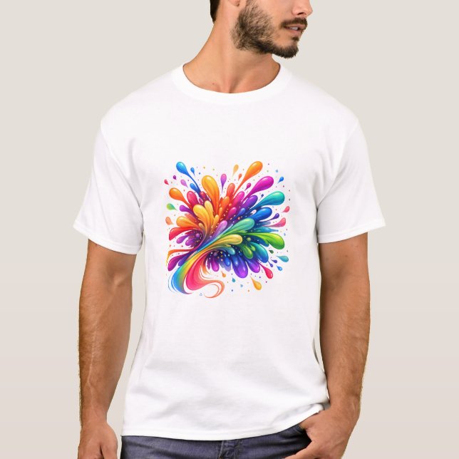 T-Shirt Cadeau d'Art Abstrait Color Splash | Color (Devant)