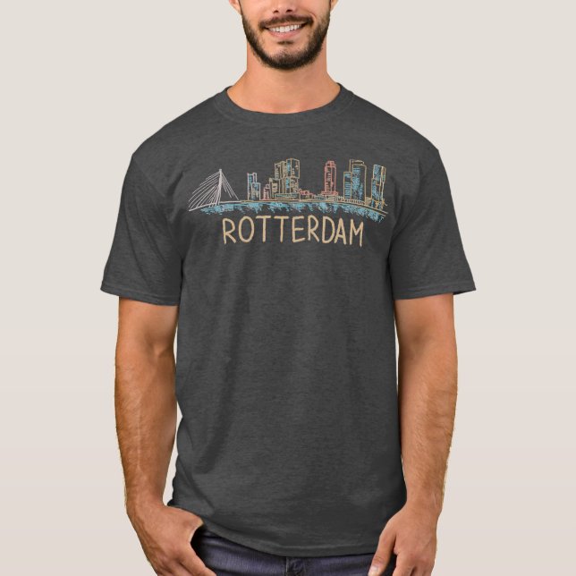 T-shirt Cadeau d'art unique de Rotterdam Pays-Bas (Devant)