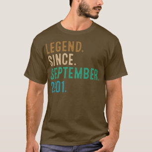 T-shirt Cadeau de 21 ans Légende depuis septembre 2001 21è