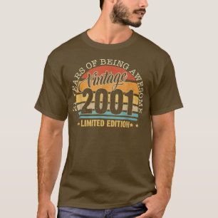 T-shirt Cadeau de 21 ans Vintage 2001 Limited Edition 21s