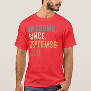 T-shirt Cadeau de 22 ans Awesome depuis Septembre 2000 22e