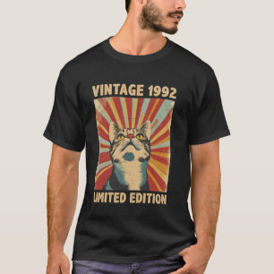 T-shirt Cadeau de 33 ans Vintage 1992 Amoureux des chats 3