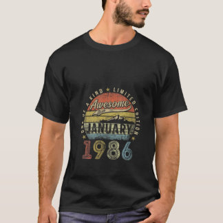 T-shirt Cadeau de 37 ans pour femme Incroyable depuis janv