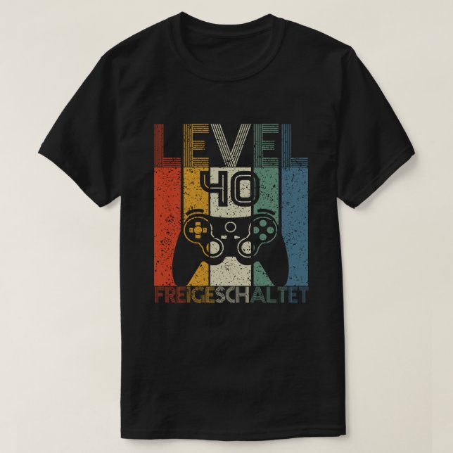 T-shirt Cadeau de 40e anniversaire - Gamer vidéo déverroui (Design devant)