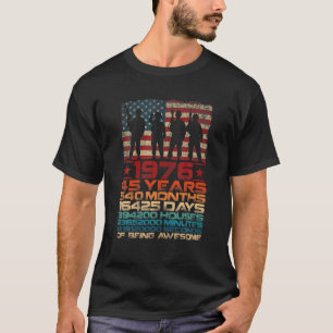 T-shirt Cadeau De 45 Ans Vintage 1976 45E Anniversaire Vet