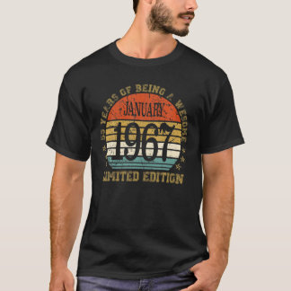 T-shirt Cadeau de 55 ans Janvier 1967 Édition limitée